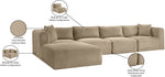 Shaggy - Fabric 5 Piece Modular Sectional With Ottoman