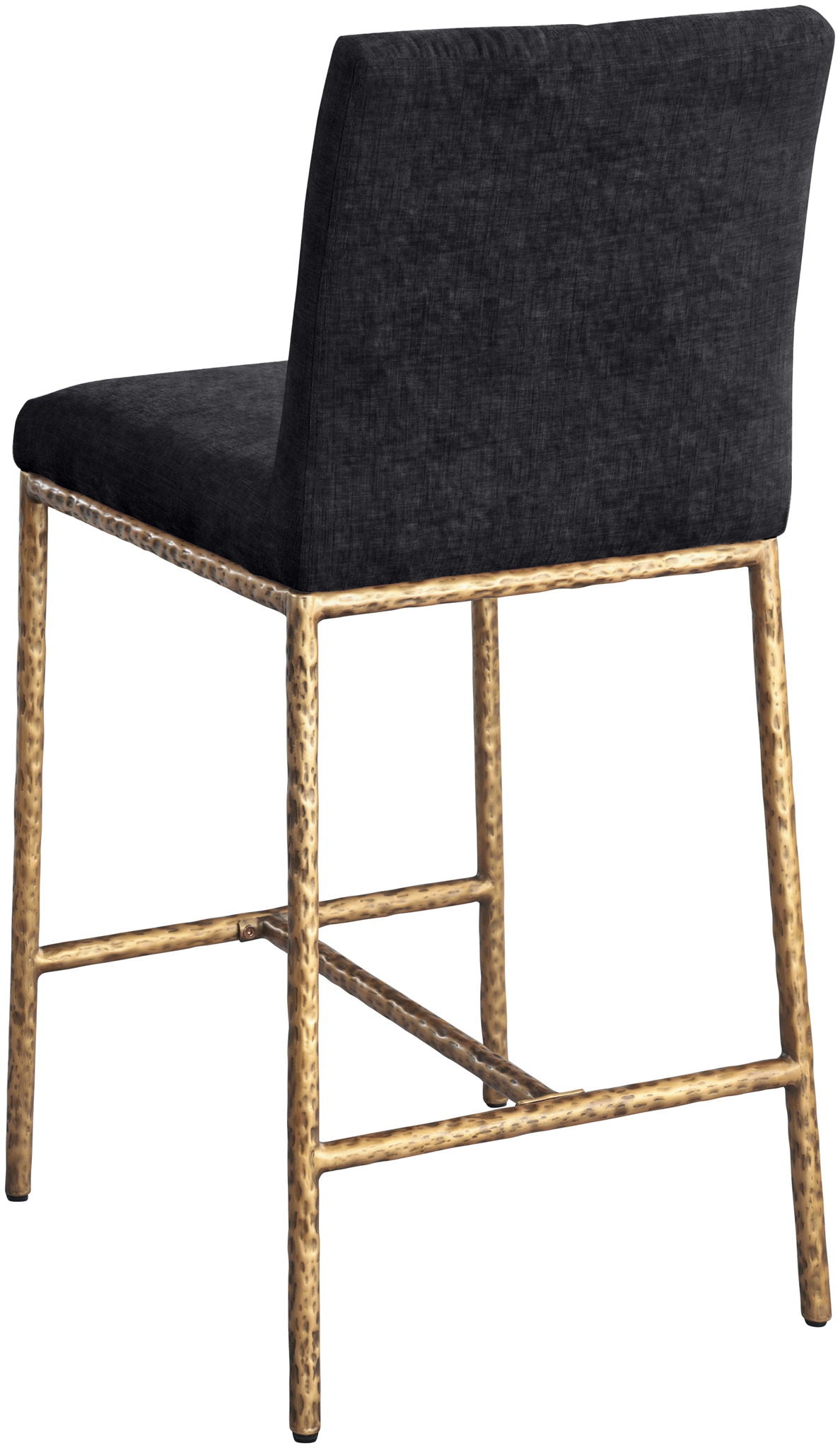 Reeves - Chenille Fabric Upholstered Counter Stool (Set of 2) - Gold Base