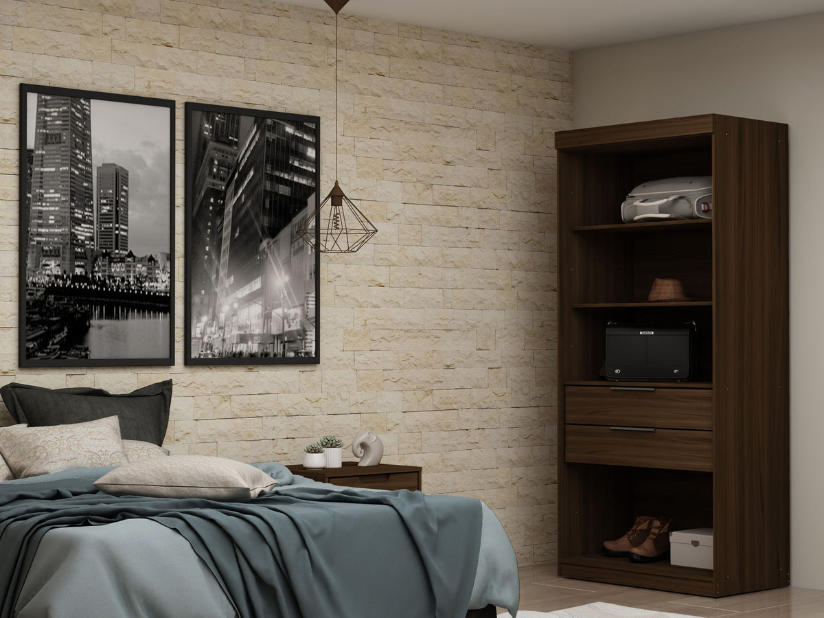 Manhattan Mulberry - Wardrobe Closet With Open Space