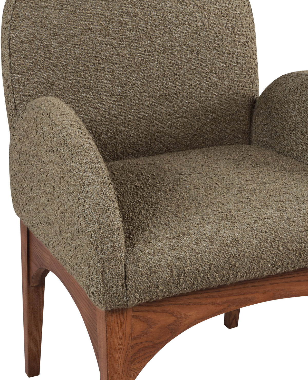 Waldorf - Boucle Dining Arm Chair With Brown Legs