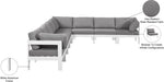 Nizuc - Outdoor Patio 8 Piece Modular Sectional With White Frame