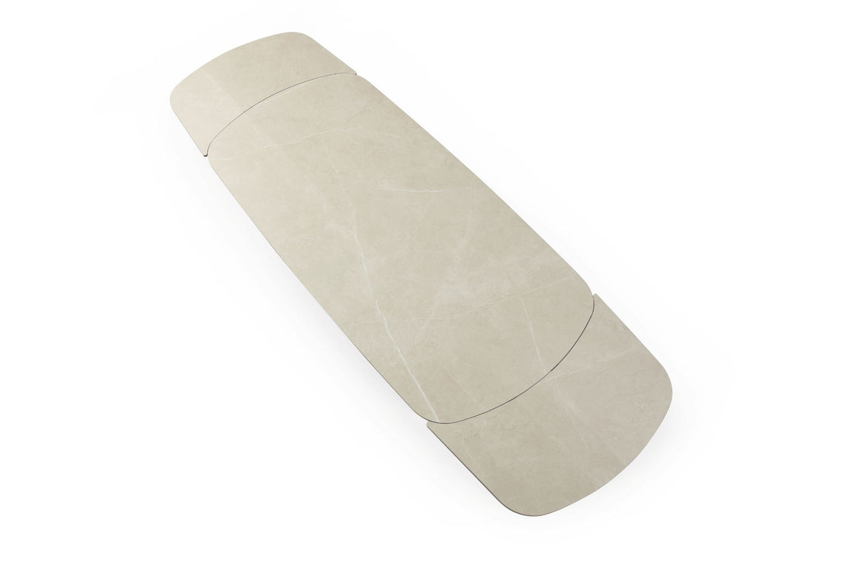 9368 - Dining Table With Extensions - Taupe