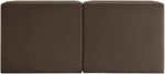Rummi - Velvet Performance Fabric Upholstered 2 Piece Modular Armless Loveseat