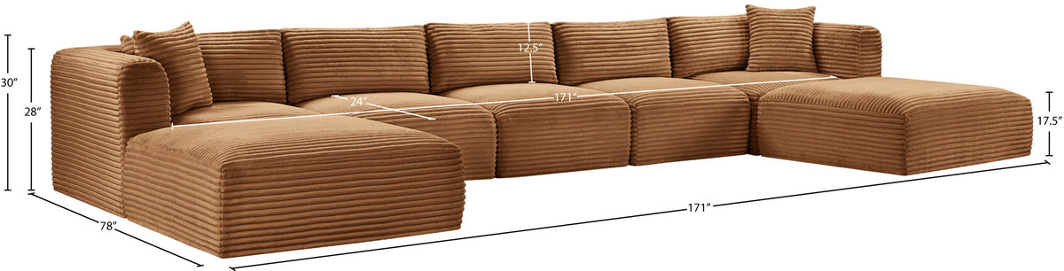 Shaggy - Fabric 7 Piece Modular Sectional With 2 Ottomans
