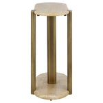 Rounded Cantilever - Accent Table - Beige / Gold