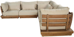Mirella - 5 Piece Water Resistant Fabric Upholstered Outdoor Patio Modular Sectional