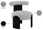 Calder - Linen Textured Fabric Upholstered Accent Chair - Painted Black Base