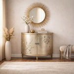 Melange - Marguerite 2-Door Demilune Chest - Silver