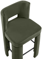 Zuno - Velvet Performance Fabric Upholstered Bar Stool (Set of 2)