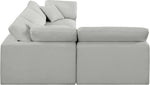 Comfy - 4 Piece Linen Fabric Modular Armless Sectional
