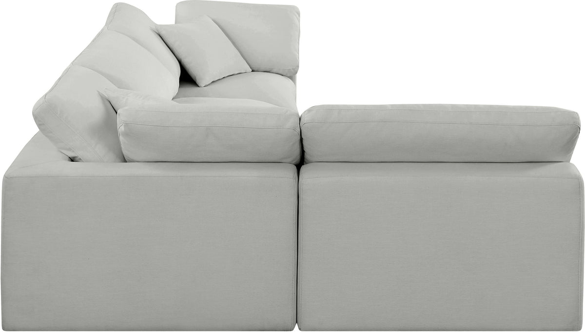 Comfy - 4 Piece Linen Fabric Modular Armless Sectional