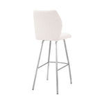 Tandy - Faux Leather And Brushed Stainless Steel 26" Counter Stool (Set of 2) - White