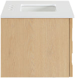 Leonardo - Engineered Stone And Solid Wood 24" Wall Mounted Bathroom Vanity