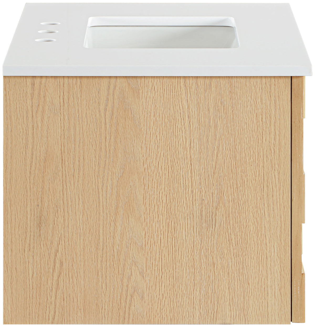 Leonardo - Engineered Stone And Solid Wood 24" Wall Mounted Bathroom Vanity