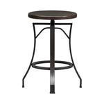 Winslow - Adjustable Height Metal Barstool With Wood Seat - Walnut