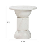 Chip - Marble Print Indoor / Outdoor Side Table - White