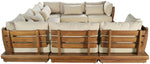 Mirella - 8 Piece Water Resistant Fabric Upholstered Outdoor Patio Modular Sectional