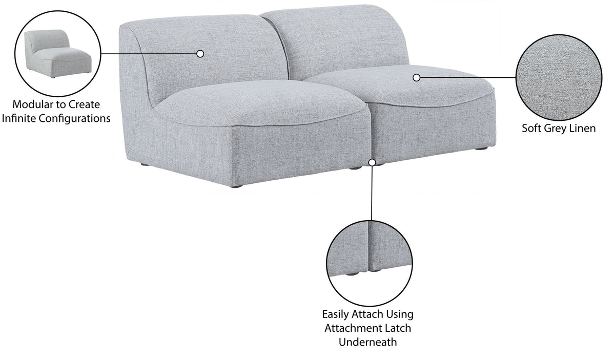 Miramar - 2 Seat Armless Modular Sofa