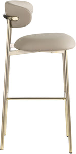 Lupita - Vegan Leather Upholstered Bar Stool With Brushed Gold Frame (Set of 2)