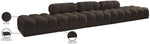 Ames - 5 Piece Boucle Upholstered Modular Sofa With 2 Armless Seats