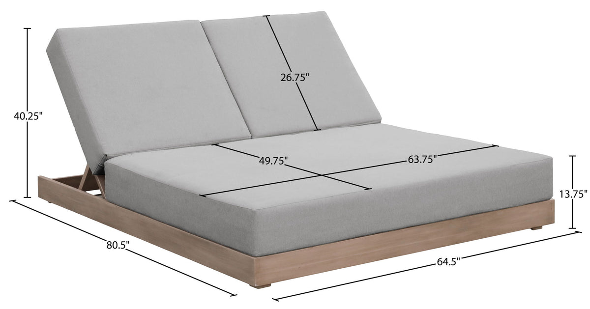 Solace - Olefin Performance Fabric Outdoor Patio Double Lounge Chair