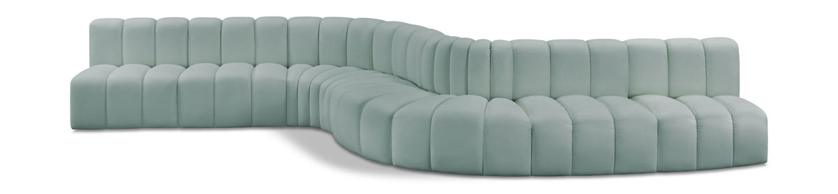 Arc - Faux Leather 8 Piece Curved Modular Sofa