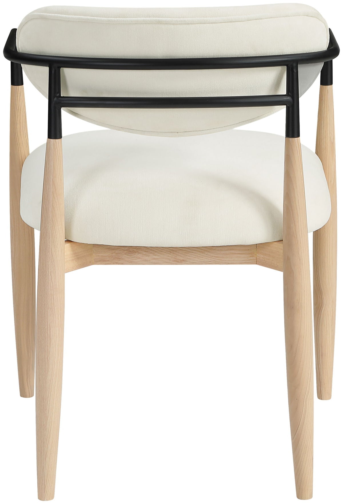 Riccio - Performance Fabric Upholstered Dining Arm Chair (Set of 2) With Light Brown Legs - Cream
