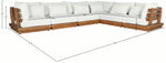 Mirella - 6 Piece Water Resistant Fabric Upholstered Outdoor Patio Modular Sectional