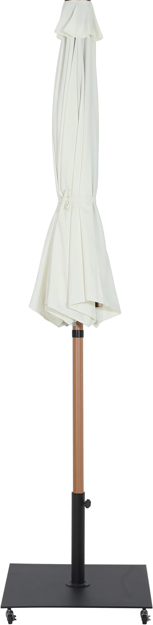 Fiji - Aluminum Patio Umbrella With Square Black And Teak Base