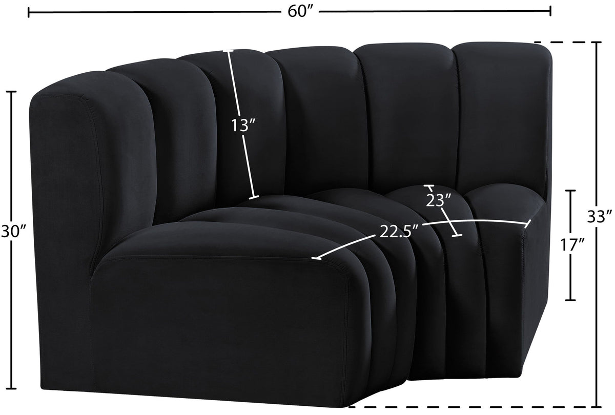 Arc - Velvet 2 Piece Modular Sofa