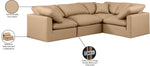 Indulge - Faux Leather 4 Piece Modular Corner Sectional - Tan