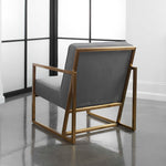 Hartigan - Accent Chair - Brass / Gray