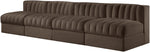 Rummi - Armless Velvet Performance Fabric Upholstered 4 Piece Modular Sofa