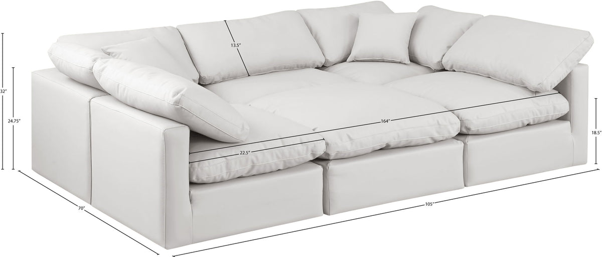 Indulge - Faux Leather 6 Piece Modular Sectional