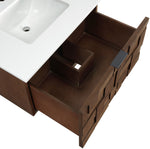 Leonardo - Engineered Stone And Solid Wood 24" Wall Mounted Bathroom Vanity