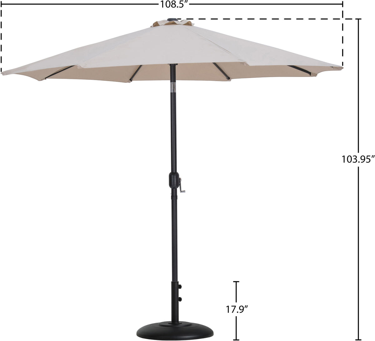 Fiji - Aluminum Patio Umbrella With Round Black Base