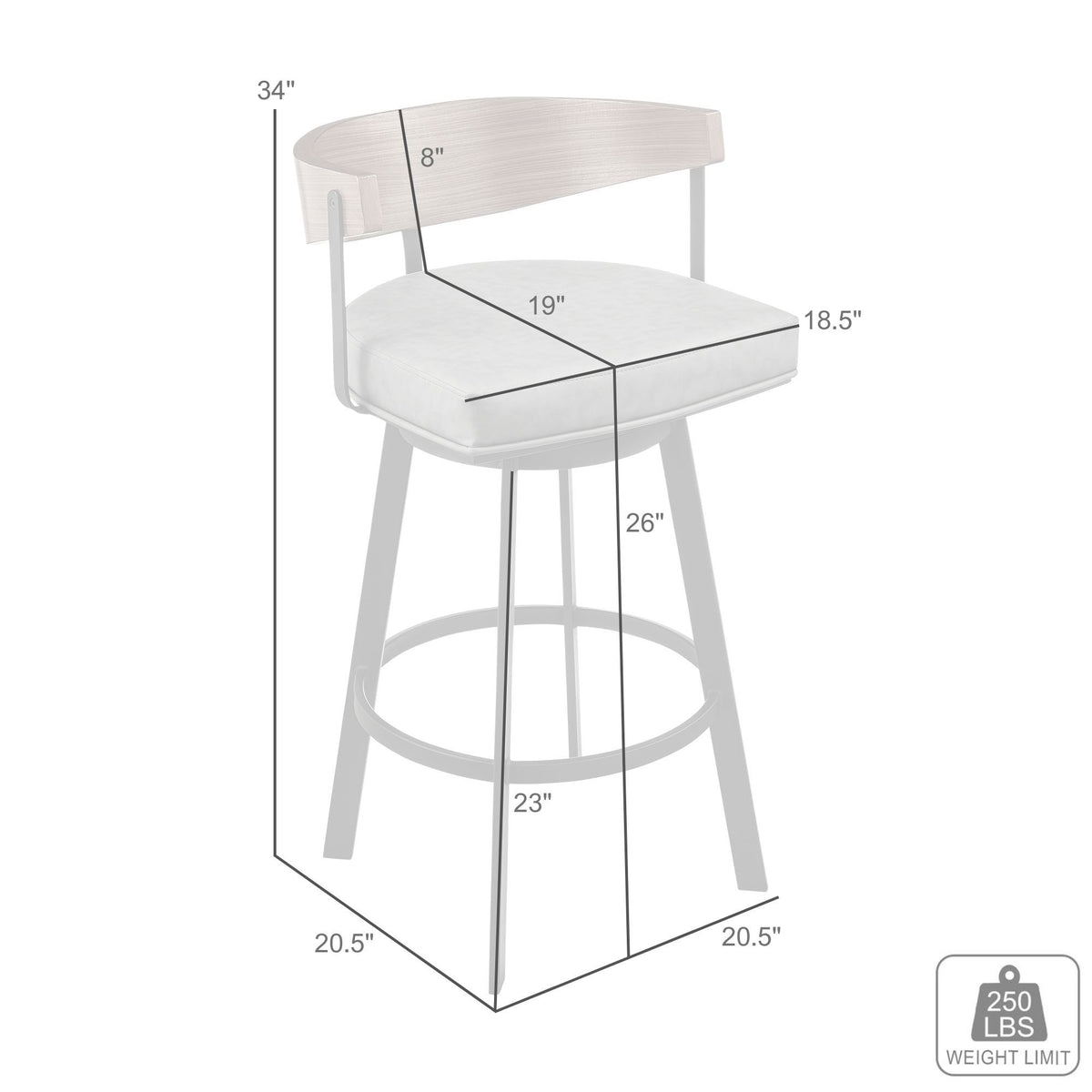 Lacey - Swivel Counter Stool - Black