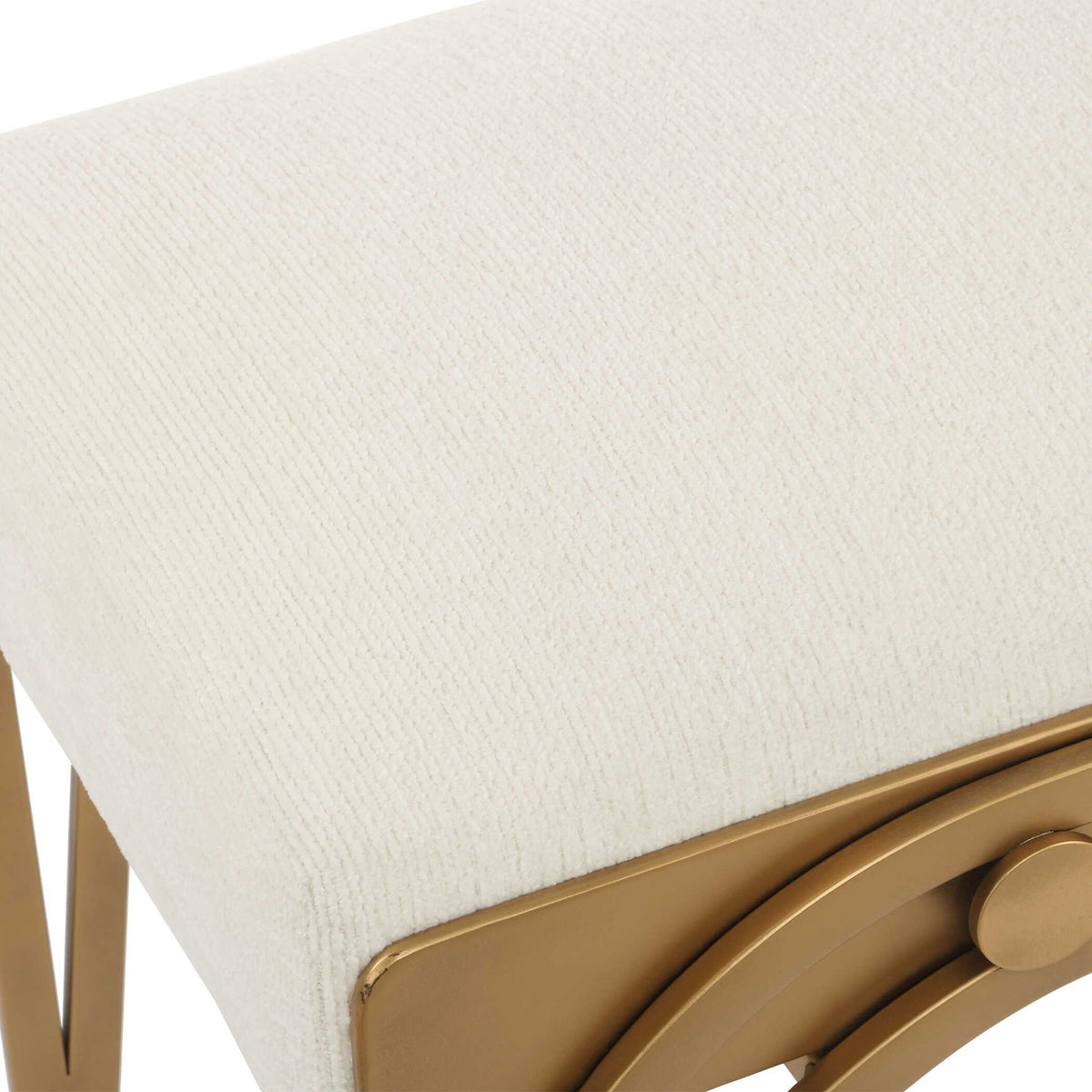 Accent Bench - Light Cream / Brushed Brass