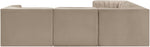 Rummi - Symmetrical Velvet Performance Fabric Upholstered 5 Piece Modular Sectional