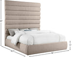 Adam - Linen Fabric Bed With 89" Headboard
