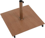 Fiji - Aluminum Patio Umbrella With Square Teak And White Base