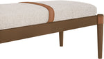 Nara - Linen Textured Fabric Upholstered Bench - Painted Brown Walnut