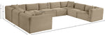 Shaggy - Fabric 9 Piece Modular U-Shaped Sectional