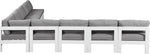 Nizuc - Outdoor Patio 9 Piece Modular Sectional With White Frame
