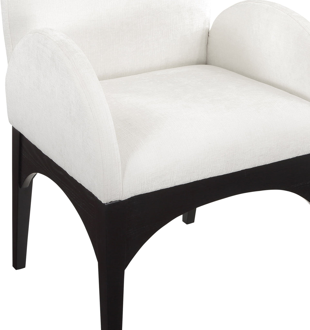 Waldorf - Chenille Dining Arm Chair With Black Legs