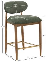Riccio - Fabric Stool - Walnut Frame
