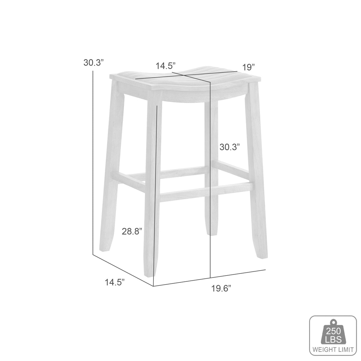 Iyani - Coastal Modern Wood Bar Height Kitchen Bar Stool