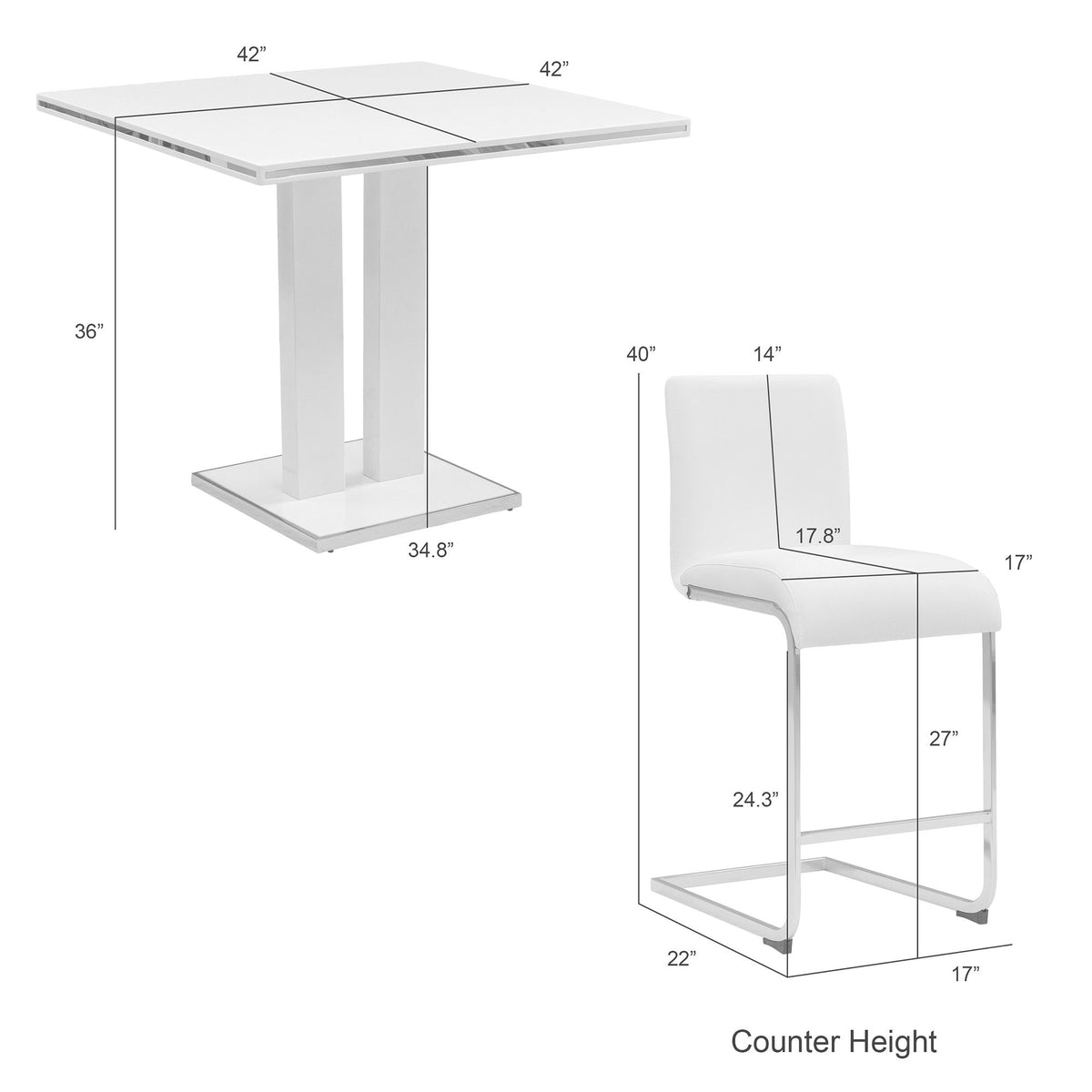 Amanda - Dining Table Set With Stools