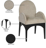 Waldorf - Chenille Dining Arm Chair With Black Legs