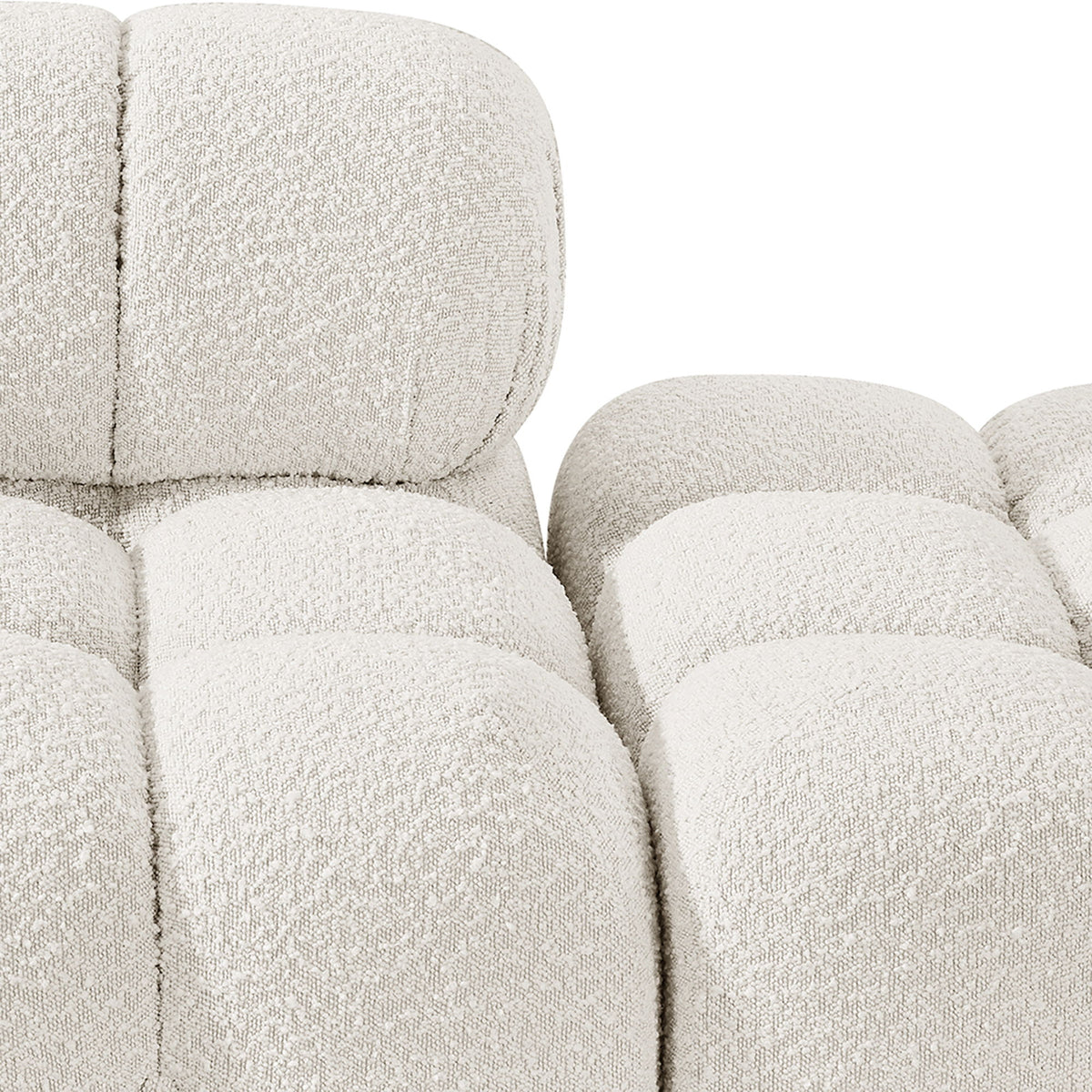 Ames - 3 Piece Boucle Upholstered Modular Sofa With 2 Backless Seats